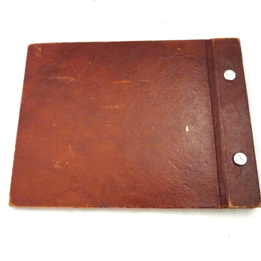 Vintage leather leatherette ? photo album 40s gold